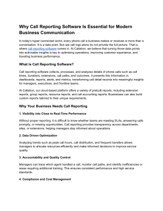The Power of Call Reporting Software in Modern Communication