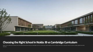 Noida schools offering IB and Cambridge curriculum