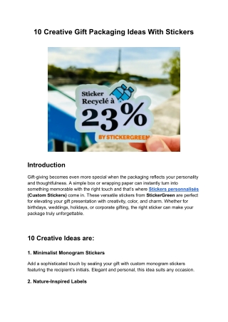 10 Creative Gift Packaging Ideas With Stickers