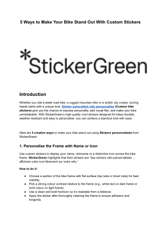 5 Ways to Make Your Bike Stand Out With Custom Stickers