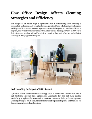 How Office Design Affects Cleaning Strategies and Efficiency