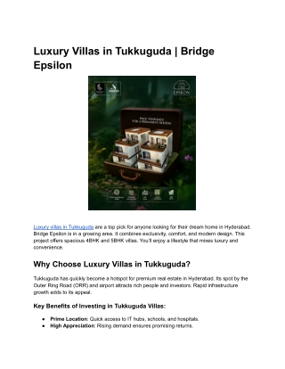 Luxury Villas in Hyderabad | Bridge Epsilon