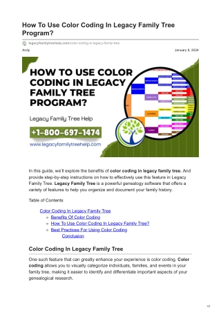 How To Use Color Coding In Legacy Family Tree Program