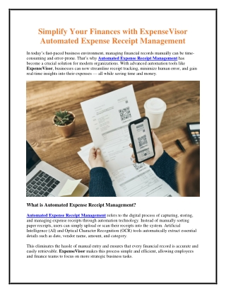 Simplify Your Finances with ExpenseVisor Automated Expense Receipt Management