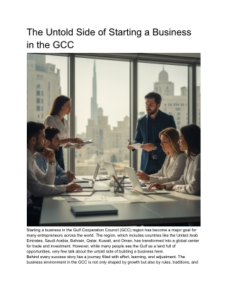 The Untold Side of Starting a Business in the GCC