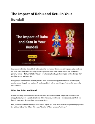 The Impact of Rahu and Ketu in Your Kundali