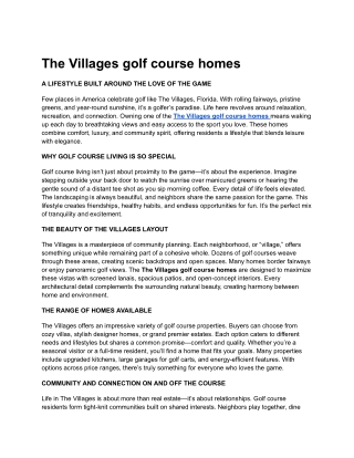The Villages golf course homes The Villages golf course homes