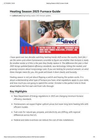Heating Season 2025 Furnace Guide