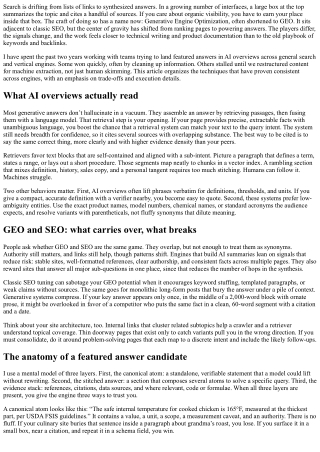 Winning Featured Answers: GEO Techniques for AI Overviews