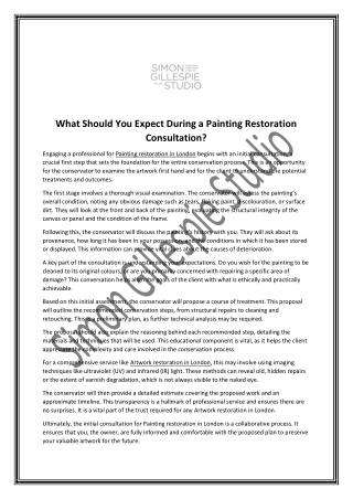 What Should You Expect During a Painting Restoration Consultation