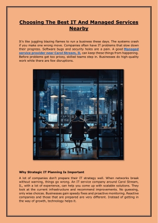 Choosing The Best IT And Managed Services Nearby