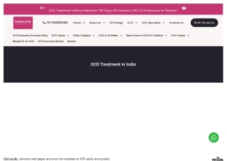 ocd treatment in india