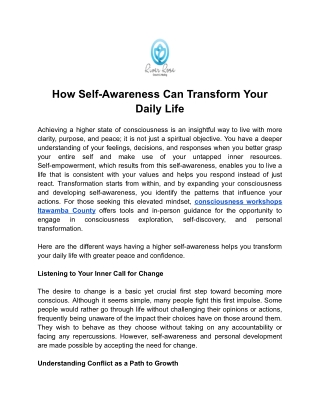 How Self-Awareness Can Transform Your Daily Life