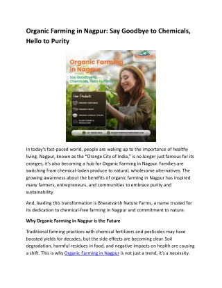 Organic Farming in Nagpur: Say Goodbye to Chemicals, Hello to Purity