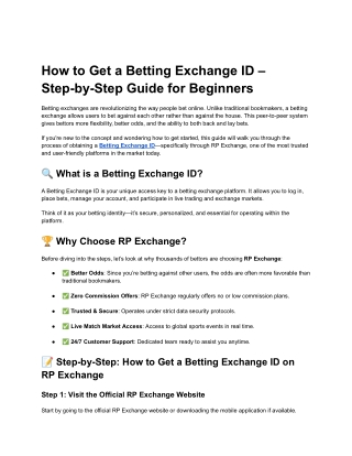How to Get a Betting Exchange ID – Step-by-Step Guide for Beginners