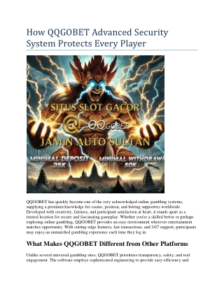 How QQGOBET Advanced Security System Protects Every Player