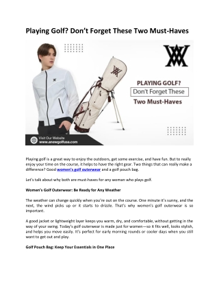 Playing Golf Don’t Forget These Two Must-Haves - Anew Golf USA