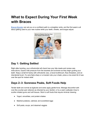 What to Expect During Your First Week with Braces