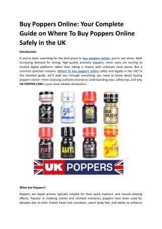 Buy Poppers Online