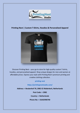 Printing Nest | Custom T-Shirts, Hoodies & Personalized Apparel