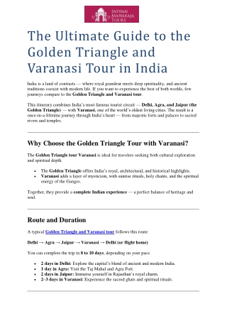 The Ultimate Guide to the Golden Triangle and Varanasi Tour in India