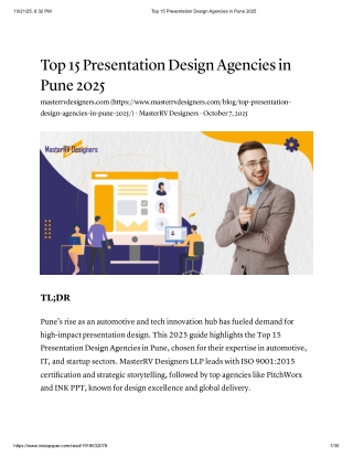 Top 15 Presentation Design Agencies in Pune 2025