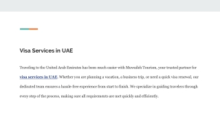 Muwaileh Tourism - Smooth & Reliable Visa Services