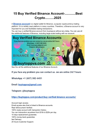 15 Buy Verified Binance Account-............Best Crypto..........2025