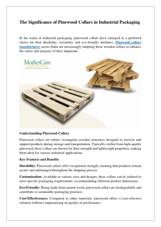 The Significance of Pinewood Collars in Industrial Packaging