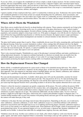 How Advanced Driver Assistance Systems Affect Fleet Windshield Replacement