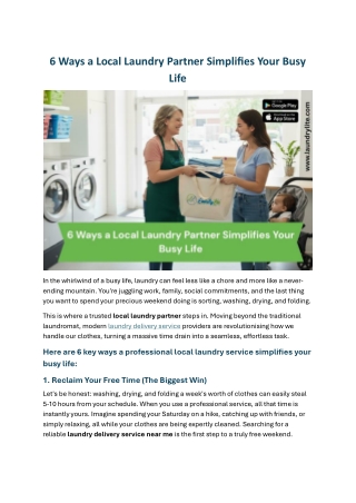 6 Ways a Local Laundry Partner Simplifies Your Busy Life