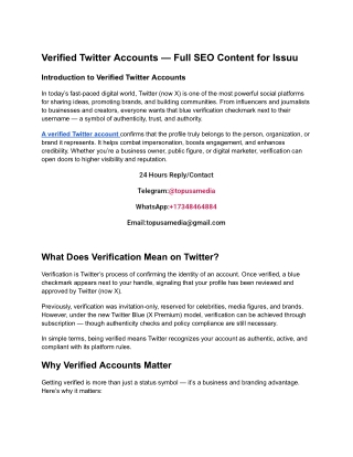 Verified Twitter Accounts — Full SEO Content for Issuu