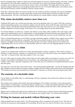 How to Create Claim-Checkable Content for GEO