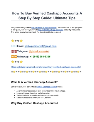 Buy Fully Verified Transfer Cashapp Accounts In This Year