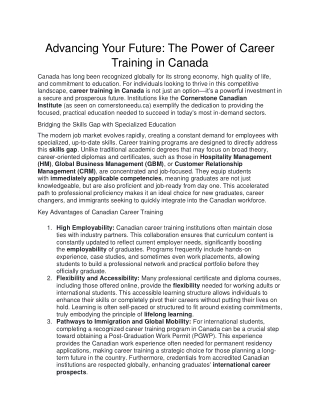 Advancing Your Future The Power of Career Training in Canada