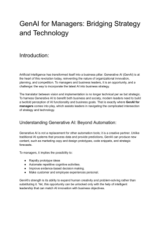 GenAI for Managers_ Bridging Strategy and Technology
