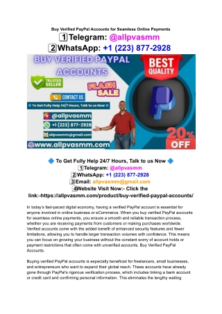 Buy Verified PayPal Accounts Now: Fast, Secure,...