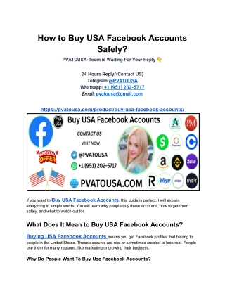 How to Buy USA Facebook Accounts Safely