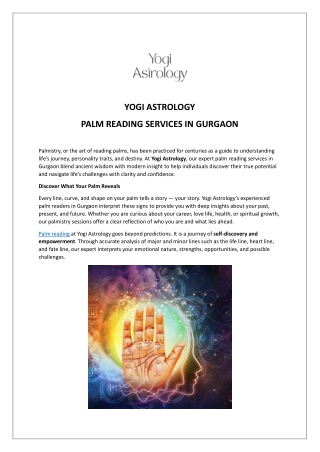 Best Palm Reading Expert in Gurgaon – Yogi Astrology