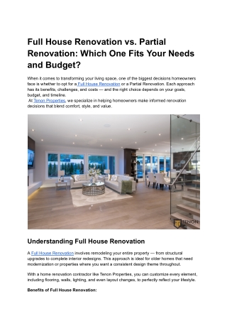 Full House Renovation vs. Partial Renovation_ Which One Fits Your Needs and Budget_