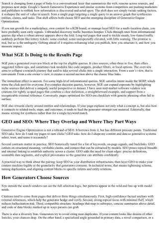 The Impact of SGE on GEO and SEO Strategies