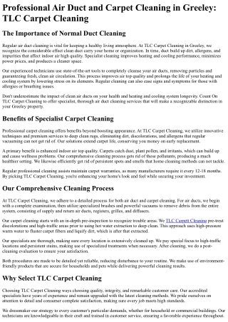 TLC Carpet Cleaning