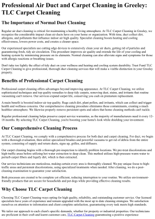 TLC Carpet Cleaning