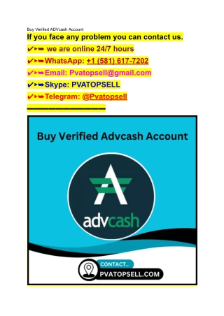 Buy Verified Advcash Accounts Customer Service