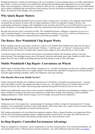 Mobile vs. In-Shop: Where to Get Your Windshield Chips Repaired?