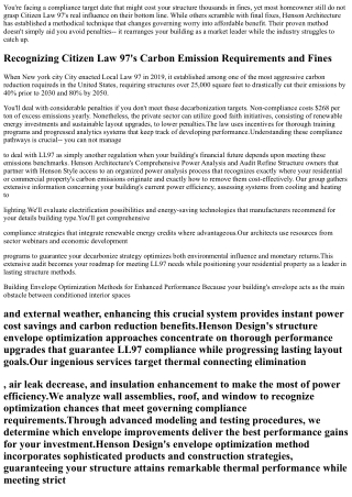 LL97 Compliance Solutions From Henson Design: Establishing the Criterion in Sust