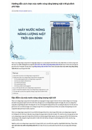 Hướng dẫn cách chọn máy nước nóng năng lượng mặt trời gia đình phù hợp