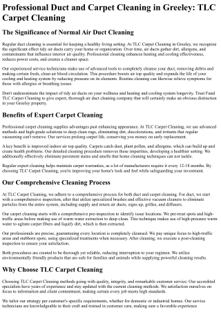 TLC Carpet Cleaning