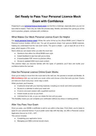 Get Ready to Pass Your Personal Licence Mock Exam with Confidence