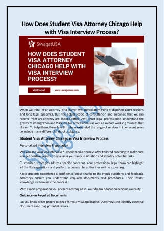 How Does Student Visa Attorney Chicago Help with Visa Interview Process